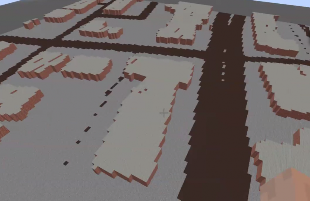 A very quick Minecraft view of Horizons on Queen’s Road, Reading